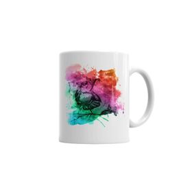 Baskı Dükkanı KB2853 Aquarele Bird Porselen Kupa Bardak