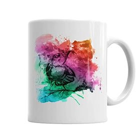 Baskı Dükkanı KB2853 Aquarele Bird Porselen Kupa Bardak