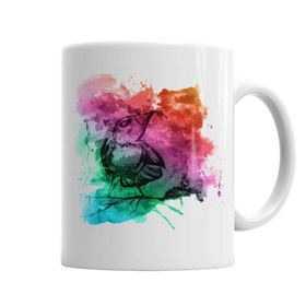 Baskı Dükkanı KB2853 Aquarele Bird Porselen Kupa Bardak