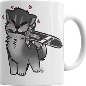 Baskı Dükkanı KB2943 Dark Souls Great Grey Cuddly Wolf Sif Porselen Kupa Bardak