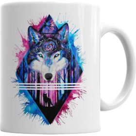 Baskı Dükkanı KB2965 Color Wolf Porselen Kupa Bardak