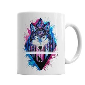 Baskı Dükkanı KB2965 Color Wolf Porselen Kupa Bardak