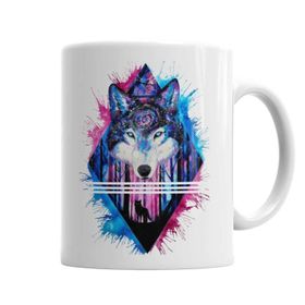 Baskı Dükkanı KB2965 Color Wolf Porselen Kupa Bardak