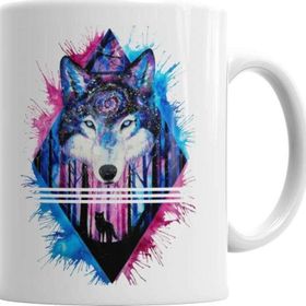 Baskı Dükkanı KB2965 Color Wolf Porselen Kupa Bardak