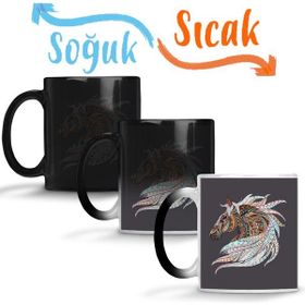 Baskı Dükkanı KB2966 Color Horse Porselen Kupa Bardak