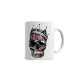 Baskı Dükkanı KB2984 Caveira King Porselen Kupa Bardak