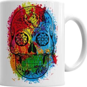 Baskı Dükkanı KB2985 Caveira Fun Skull Porselen Kupa Bardak