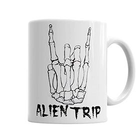 Baskı Dükkanı KB2988 Caveira Alien Trip Porselen Kupa Bardak