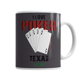 Baskı Dükkanı KB3037 I Love Poker Porselen Kupa Bardak