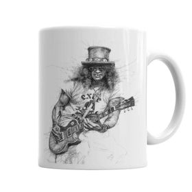 Baskı Dükkanı KB3068 Guitarrista Slash Porselen Kupa Bardak