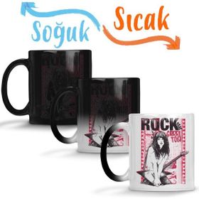 Baskı Dükkanı KB3072 Grrrl Riot Rock Müzik Porselen Kupa Bardak