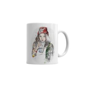 Baskı Dükkanı KB3086 Garota Tatoo Porselen Kupa Bardak
