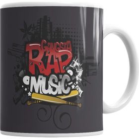 Baskı Dükkanı KB3093 Gangsta Rap Music Müzik Porselen Kupa Bardak