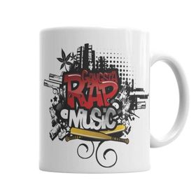 Baskı Dükkanı KB3093 Gangsta Rap Music Müzik Porselen Kupa Bardak