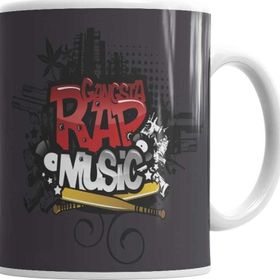 Baskı Dükkanı KB3093 Gangsta Rap Music Müzik Porselen Kupa Bardak
