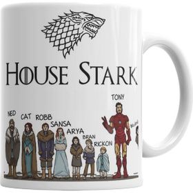Baskı Dükkanı KB3098 Game Of Thrones House Stark And Tony Stark Kupa Bardak