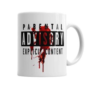 Baskı Dükkanı KB3104 Parental Advisory Explicit Content Porselen Kupa Bardak