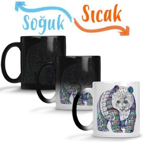 Baskı Dükkanı KB3108 Sevimli Panda Color Porselen Kupa Bardak
