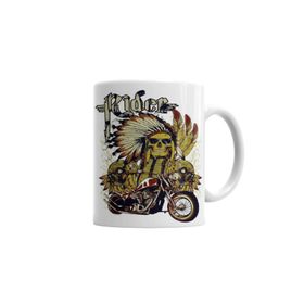 Baskı Dükkanı KB3140 Motocicleta E Cranio Porselen Kupa Bardak