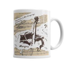 Baskı Dükkanı KB3157 Mingus Partitura Porselen Kupa Bardak