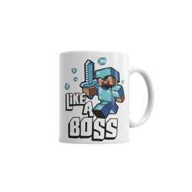 Baskı Dükkanı KB3158 Minecraft Like A Boss Porselen Kupa Bardak