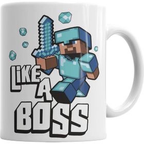 Baskı Dükkanı KB3158 Minecraft Like A Boss Porselen Kupa Bardak