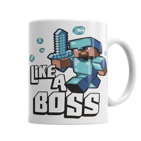 Baskı Dükkanı KB3158 Minecraft Like A Boss Porselen Kupa Bardak