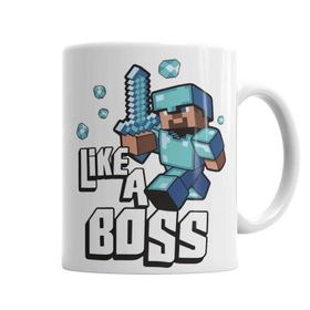 Baskı Dükkanı KB3158 Minecraft Like A Boss Porselen Kupa Bardak