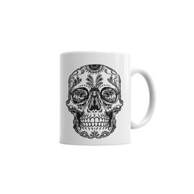 Baskı Dükkanı KB3161 Mexicana Psicodelica Skull Kuru Kafa Porselen Kupa Bardak