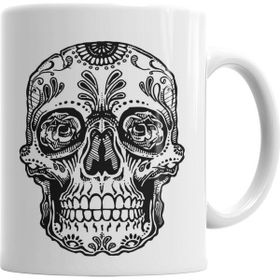 Baskı Dükkanı KB3161 Mexicana Psicodelica Skull Kuru Kafa Porselen Kupa Bardak