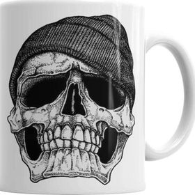Baskı Dükkanı KB3229 Skull Boina Porselen Kupa Bardak