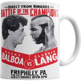 Baskı Dükkanı KB3243 Rocky Balboa Ve Clubber Lang Porselen Kupa Bardak
