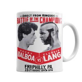 Baskı Dükkanı KB3243 Rocky Balboa Ve Clubber Lang Porselen Kupa Bardak