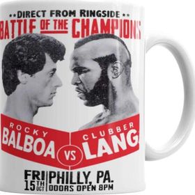 Baskı Dükkanı KB3243 Rocky Balboa Ve Clubber Lang Porselen Kupa Bardak