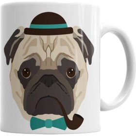 Baskı Dükkanı KB3274 Pug Perfil Köpek Porselen Kupa Bardak