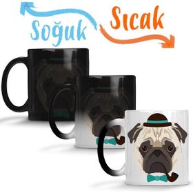 Baskı Dükkanı KB3274 Pug Perfil Köpek Porselen Kupa Bardak
