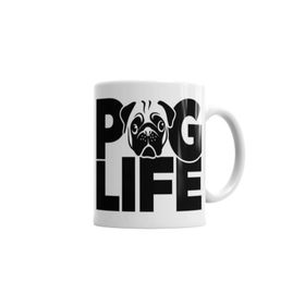 Baskı Dükkanı KB3275 Pug Life Köpek Porselen Kupa Bardak