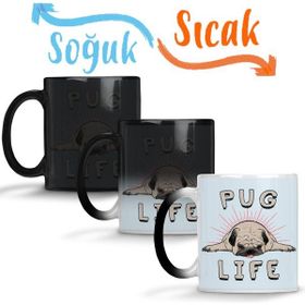 Baskı Dükkanı KB3275 Pug Life Köpek Porselen Kupa Bardak