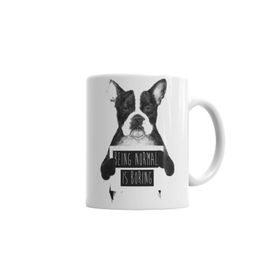 Baskı Dükkanı KB3286 Protest Dog Pug Köpek Porselen Kupa Bardak
