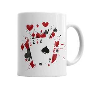 Baskı Dükkanı KB3290 Poker Porselen Kupa Bardak