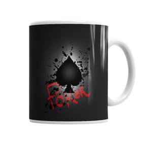 Baskı Dükkanı KB3291 Poker Splatter Porselen Kupa Bardak