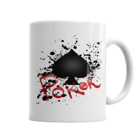 Baskı Dükkanı KB3291 Poker Splatter Porselen Kupa Bardak