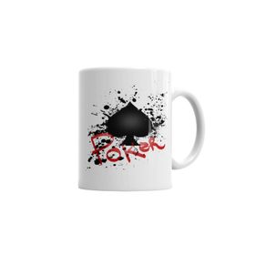 Baskı Dükkanı KB3291 Poker Splatter Porselen Kupa Bardak