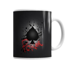 Baskı Dükkanı KB3291 Poker Splatter Porselen Kupa Bardak