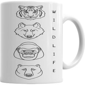 Baskı Dükkanı KB3301 Wild Life Porselen Kupa Bardak