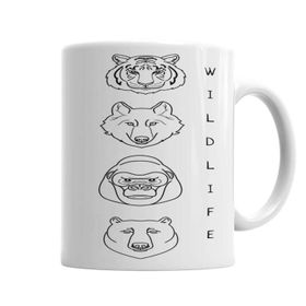 Baskı Dükkanı KB3301 Wild Life Porselen Kupa Bardak