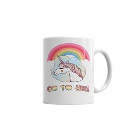 Baskı Dükkanı KB3353 Unicornio Go To Hell Porselen Kupa Bardak
