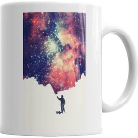 Baskı Dükkanı KB341 Evrenin Boyanması Uzay Sanatı Porselen Kupa Bardak
