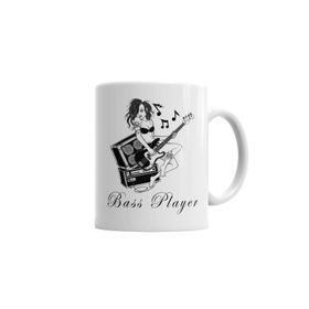 Baskı Dükkanı KB3469 Bass Player Baixista Slapbass Br Porselen Kupa Bardak
