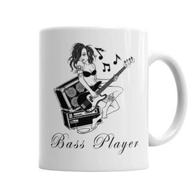 Baskı Dükkanı KB3469 Bass Player Baixista Slapbass Br Porselen Kupa Bardak